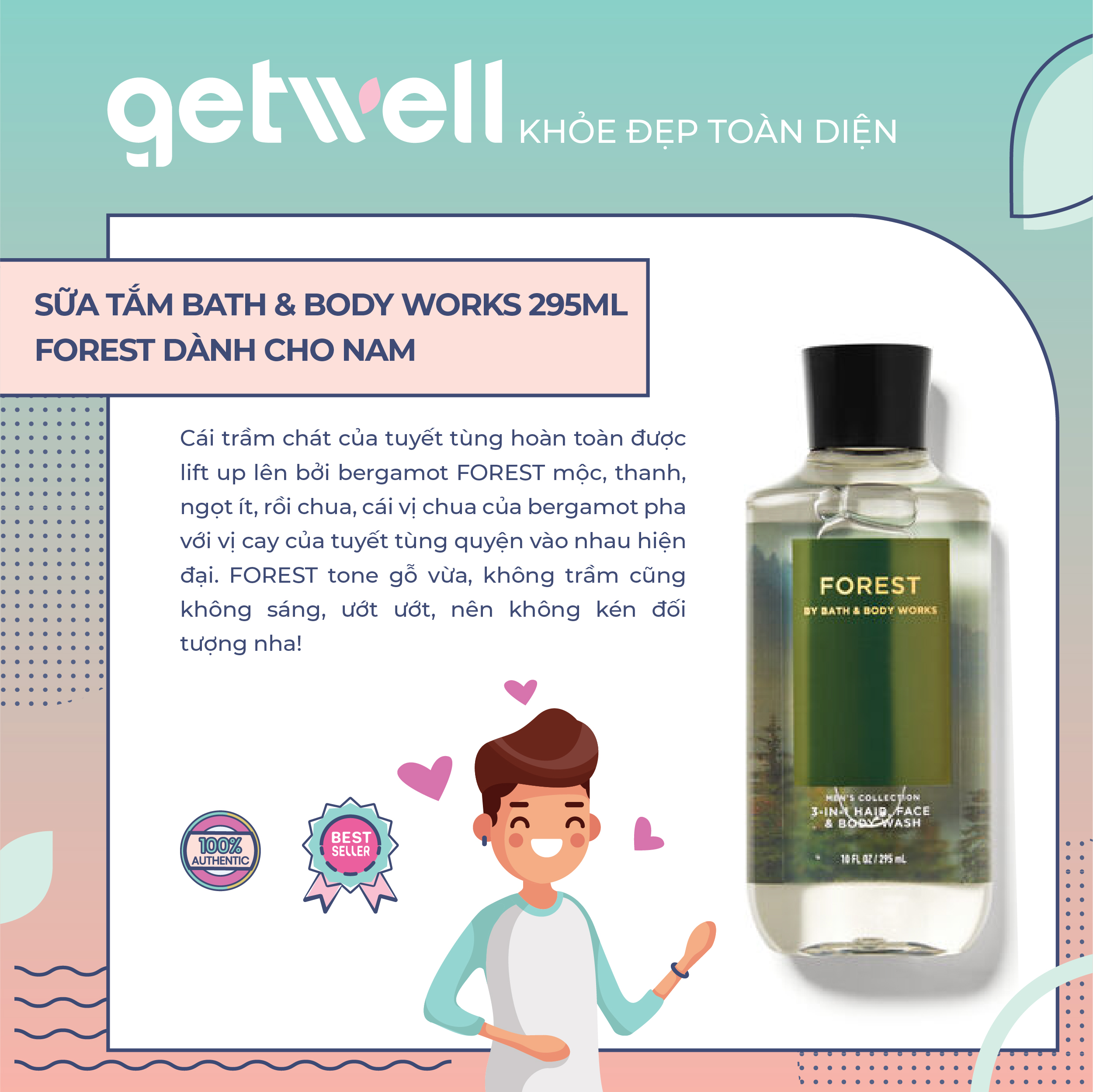 [HCM]FOREST | GEL TẮM GỘI 3 IN 1 BATH AND BODY WORKS MEN COLLECTION 295ML