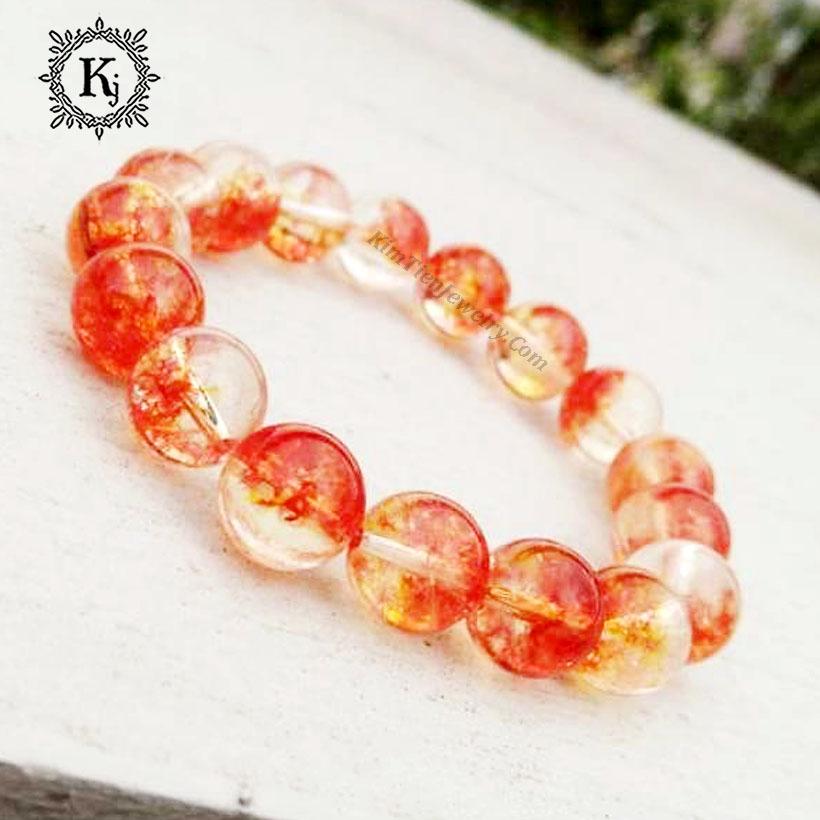 Vòng Tay Phong Thủy Đá Ưu Linh Đỏ - Hợp Mệnh Hỏa, Thồ - Mang Đến May Mắn - Gia Tăng Vượng Khí - Tặng Kèm Dây, Đá Dự Phòng - Đá Thiên Nhiên 100%