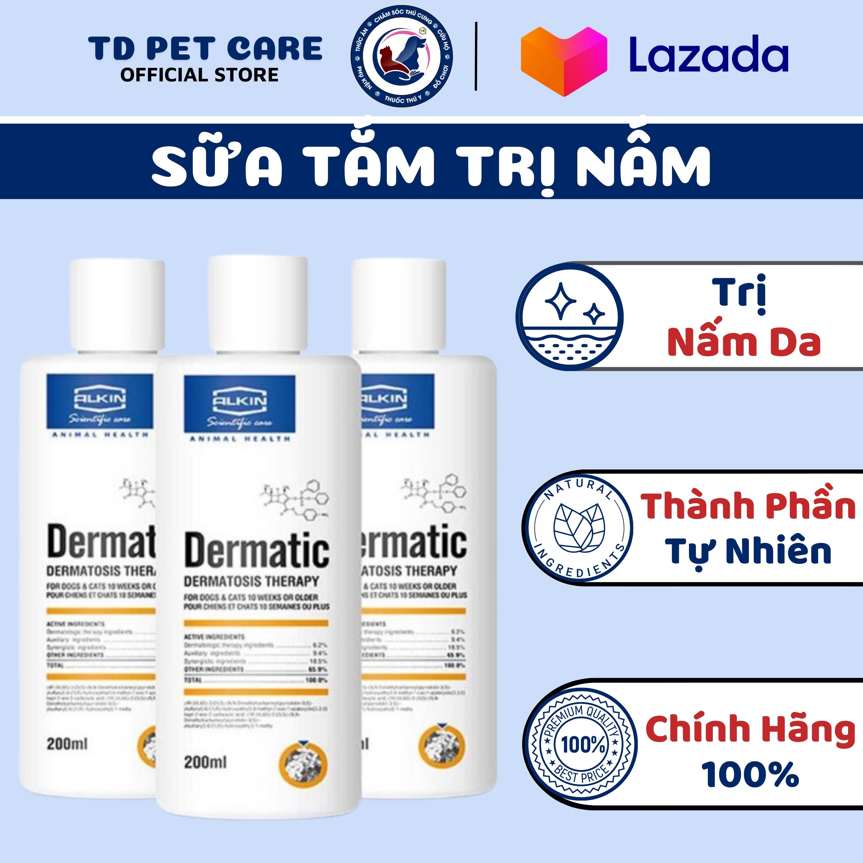Sữa tắm hết ghẻ nấm dành cho chó mèo fungamyl - nhũ dịch tắm ngăn ghẻ nấm fungamyl hiệu quả cao