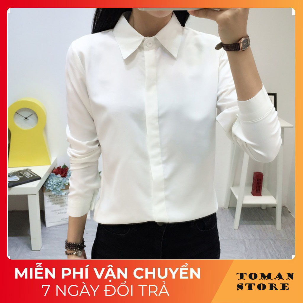 Áo sơ mi nữ dài tay, sơ mi nữ thời trang cao cấp, chất liệu dày dặn, màu sắc trẻ trung năng động