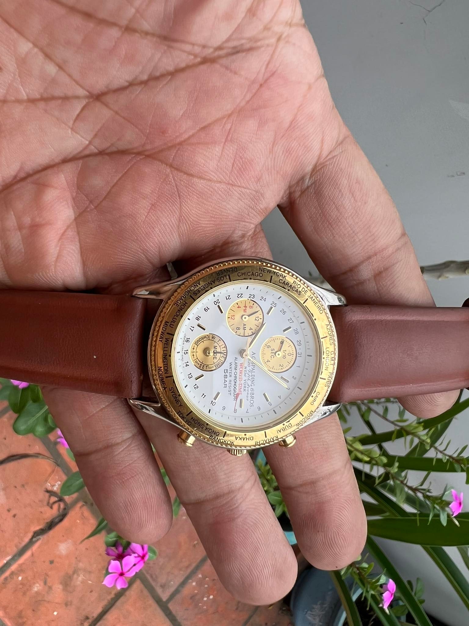 Đồng hồ nam ag.spalding&bros newyork chính hãng japan em nó size 38mm