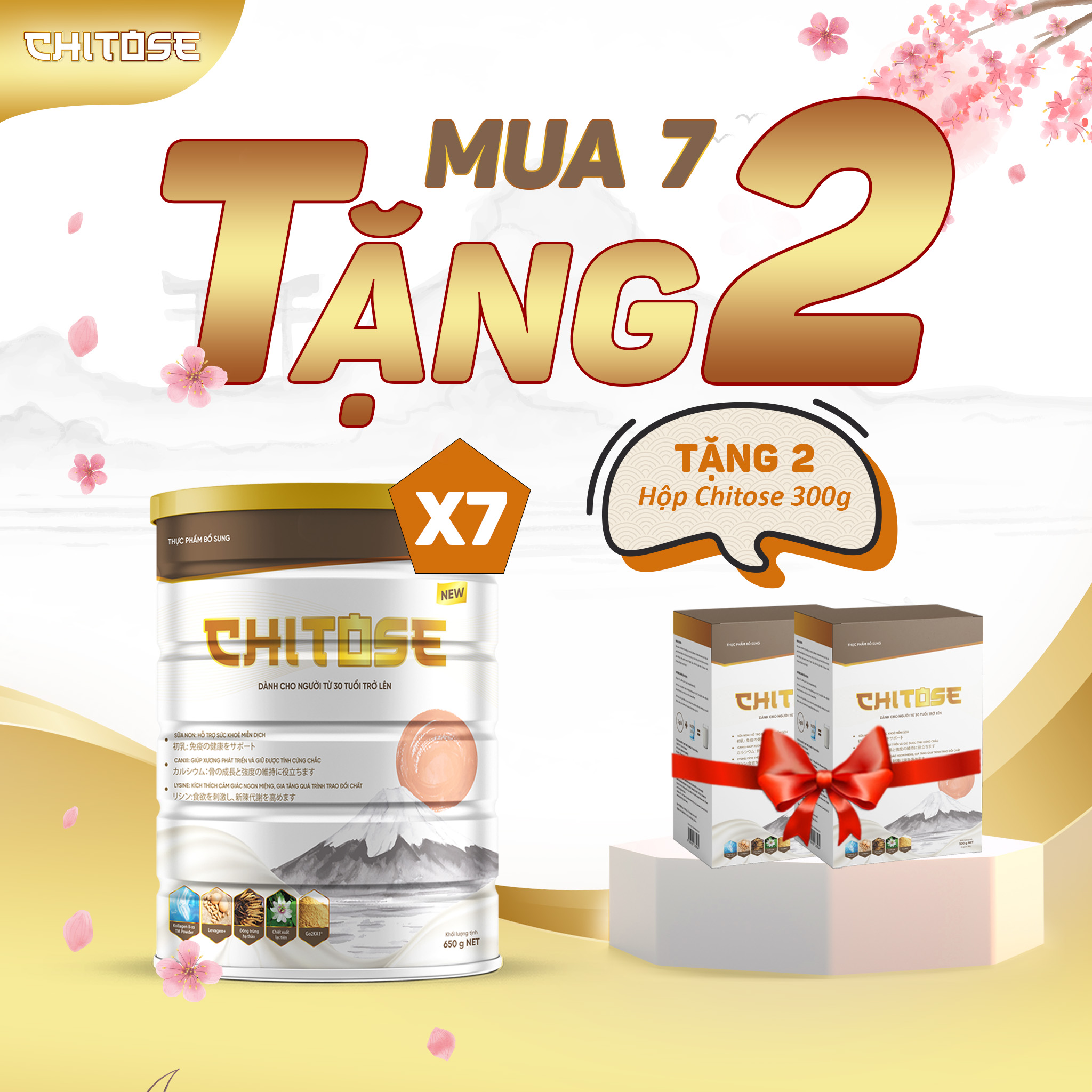 Mua 7 tặng 2 Sữa dinh dưỡng Chitose từ Nhật Bản hỗ trợ ổn định huyết áp, cải thiện sức khoẻ cho người cao tuổi