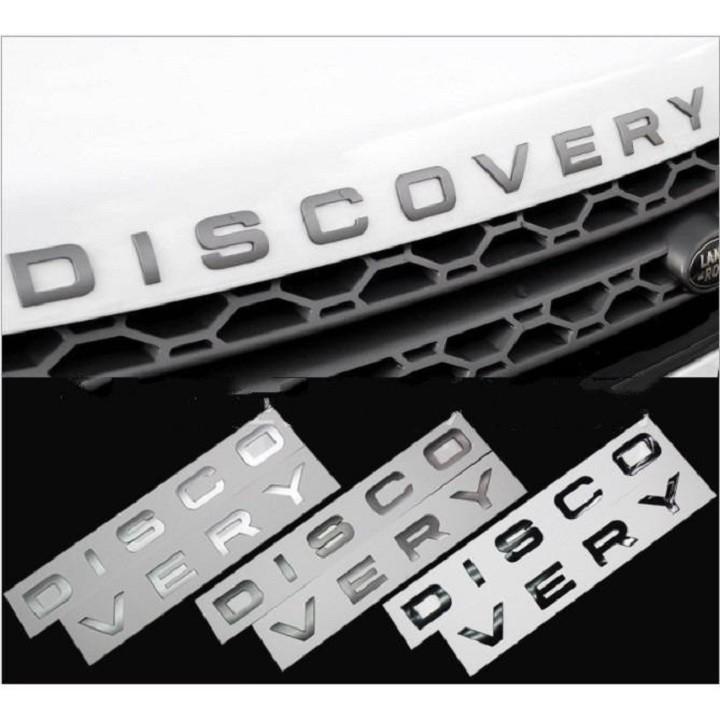 Tem dán oto chữ Discovery 3D nổi mạ bạc