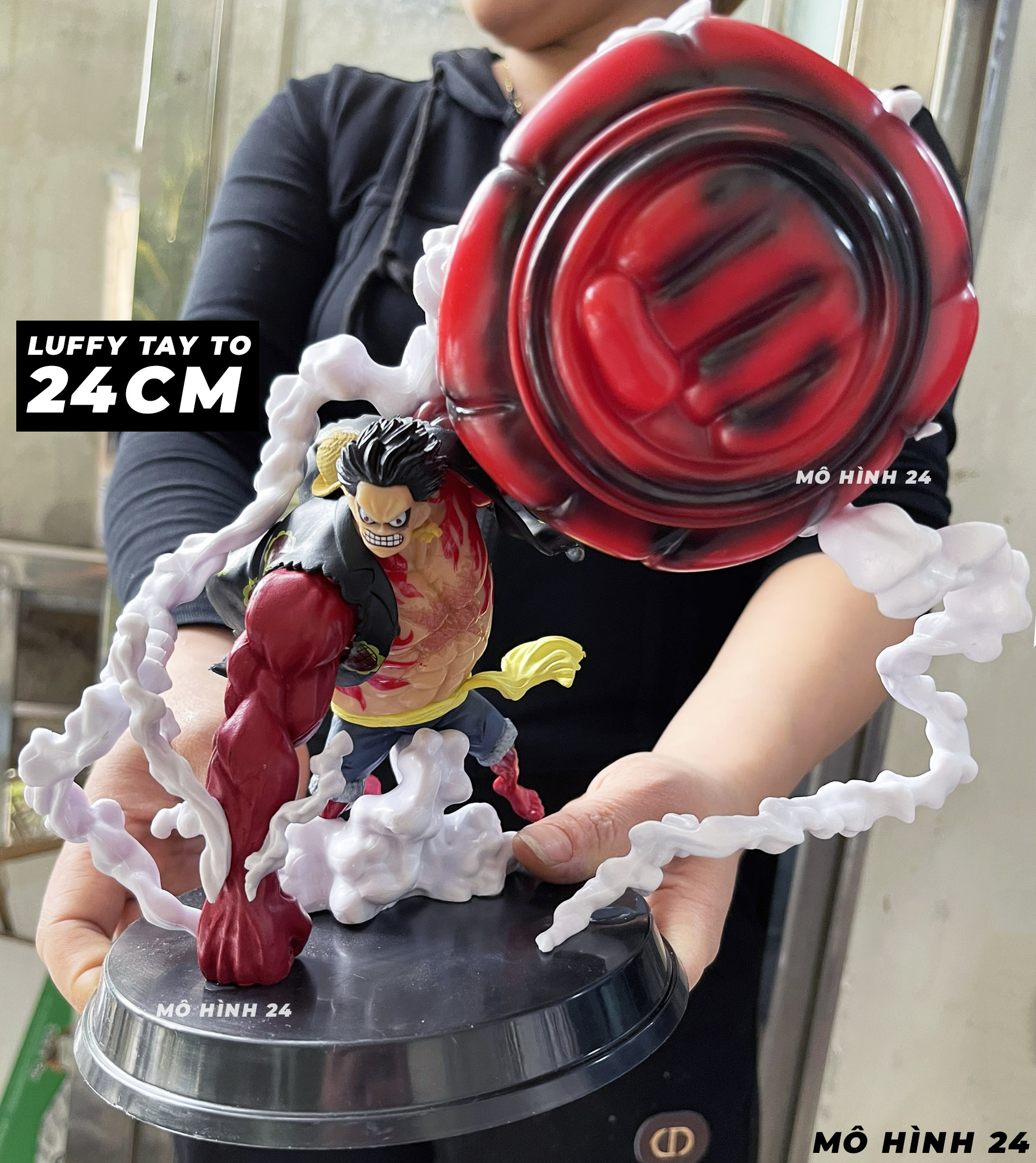 FIGURE Mô hình nhân vật hoạt hình monkey D Luffy One Piece Gear 4 tay to 24cm fullbox đồ chơi vua hải tặc snake man