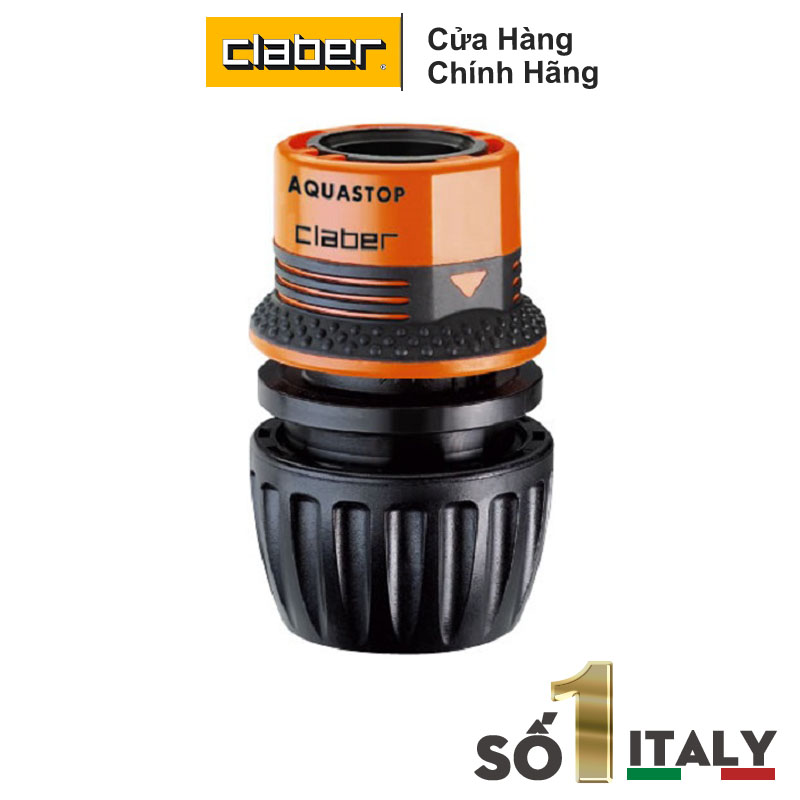KHỚP NỐI NHANH ĐA NĂNG TỰ NGẮT NƯỚC CLABER AQUASTOP 8548, Nhựa ABS, Nối 3 Cỡ Ống 12-14-19mm