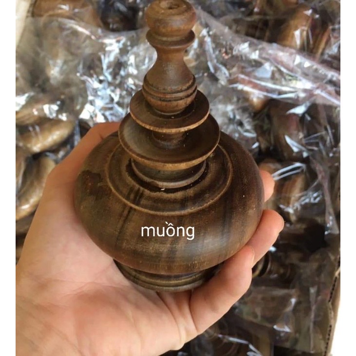 Nậm gỗ Muồng lồng chim chào mào cao cấp. Phụ kiện lồng chim MAIN