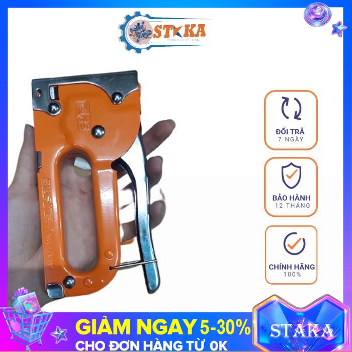 Súng bắn ghim cầm tay chính hãng - kìm bắn đinh - kìm bắn ghim lên gỗ, giấy carton có tăng lực, ghim baker