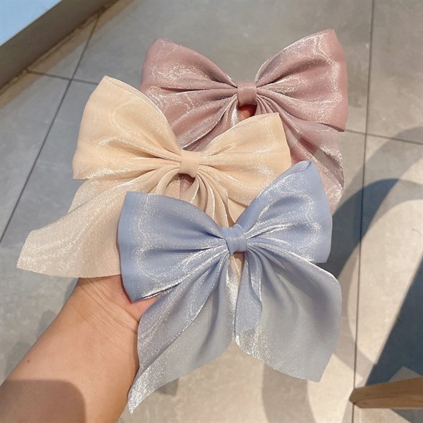 Kẹp tóc nơ lụa phong cách hàn quốc siêu dễ thương siêu xinh ❤️ g.e.m store ❤️