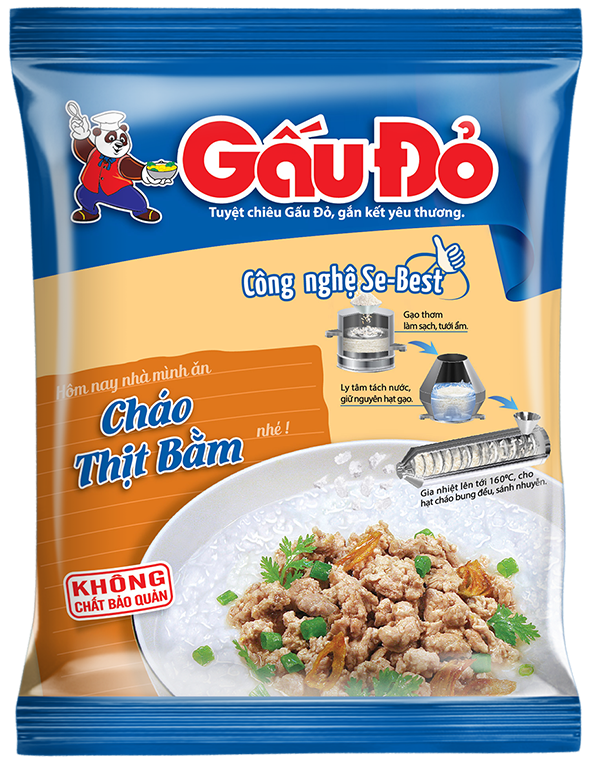 🦅🐖 Cháo ăn liền gấu đỏ thịt bằm và gà 1 thùng 50 gói (vị giao ngẫu nhiên)🐖 cháo bao bì mới chữ hộp nền xanh