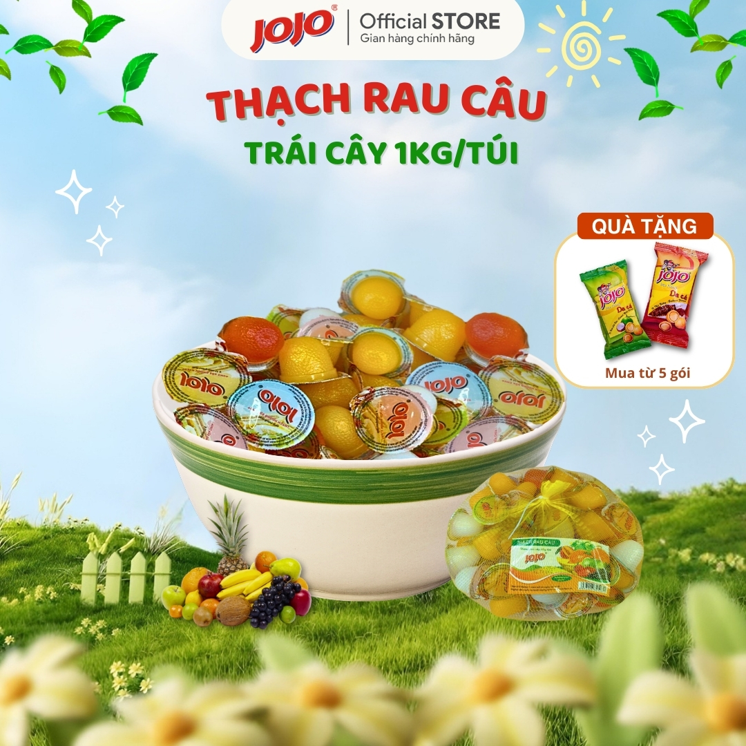  Thạch Rau Câu JOJO Hương Trái Cây Tổng Hợp  1kg túi  