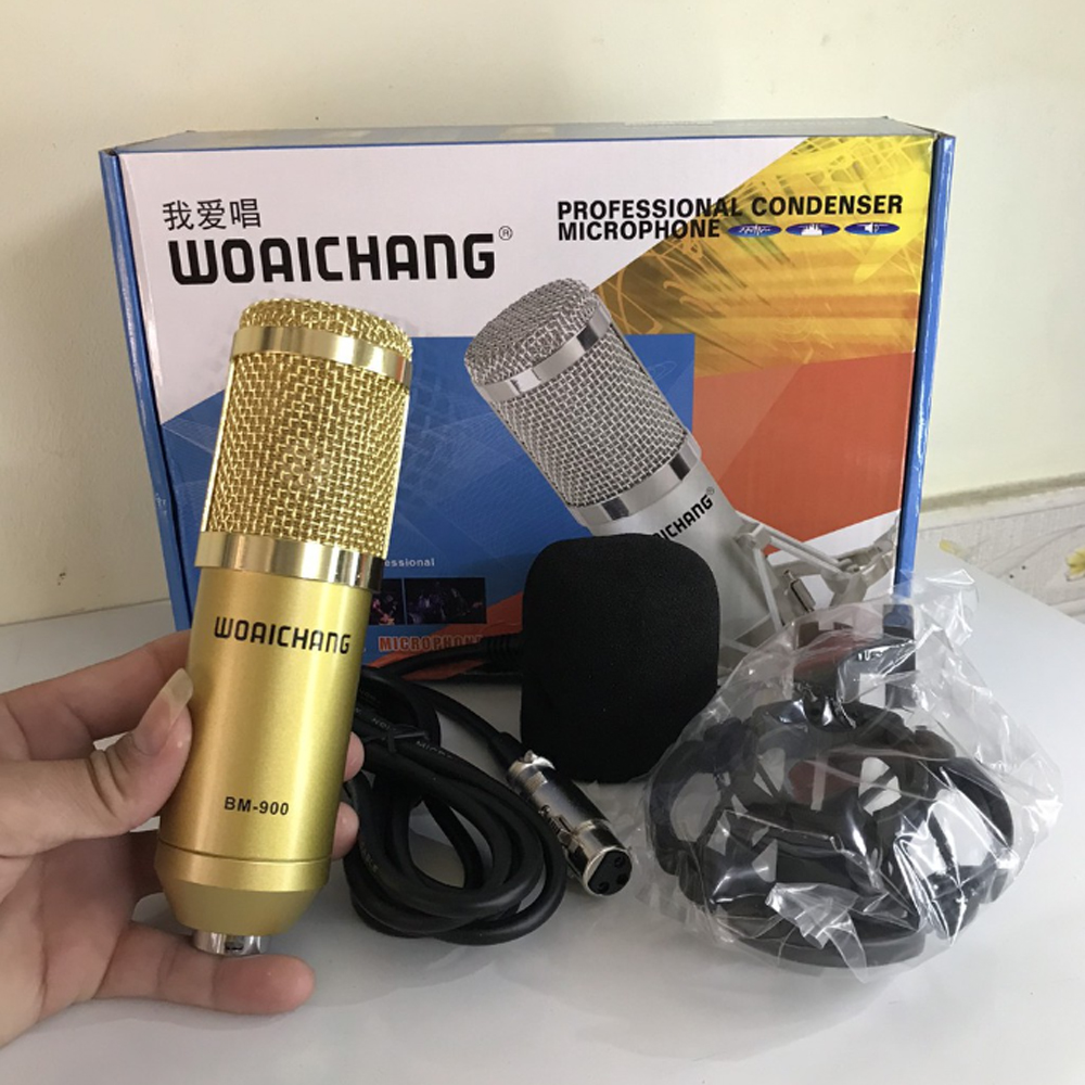 Mic Thu Âm Woaichang BM900 Micro Thu Âm Chuyên Nghiệp Chuyên Livestream, Hát Karaoke Online Hút Âm Tốt, Loại Bỏ Tạp Âm,