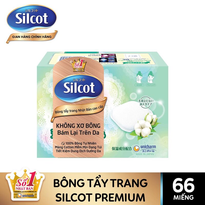 Bông Tẩy Trang Cao Cấp Silcot Soft Touch Premium Cotton 66 Miếng