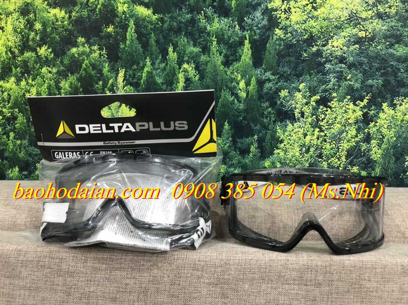 Kính bảo hộ bảo vệ mắt chống hóa chất chính hãng Deltaplus Galeras- Hình thật