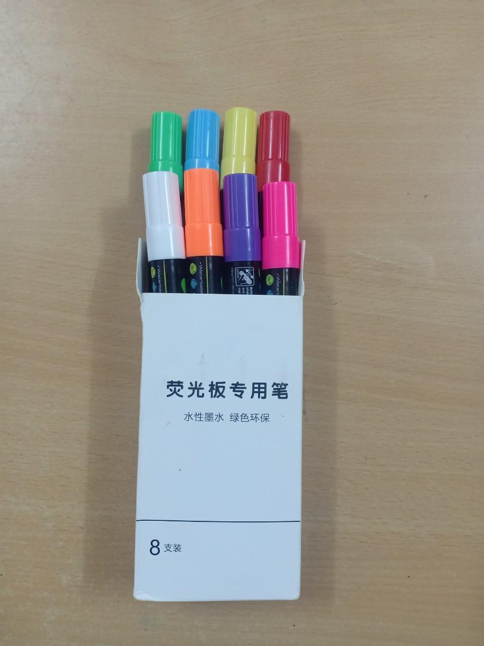 Bộ 8 Bút Dạ Quang viết bảng huỳnh quang