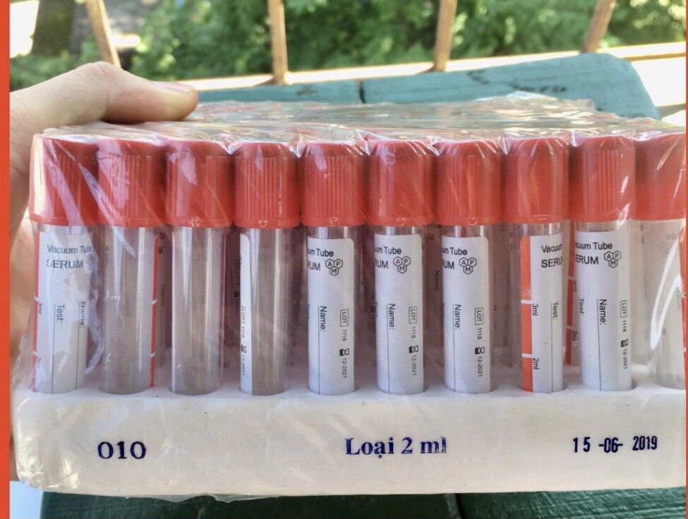 100 Ống nghiệm không có chất chống đông ứng dụng cho PRP và PRF