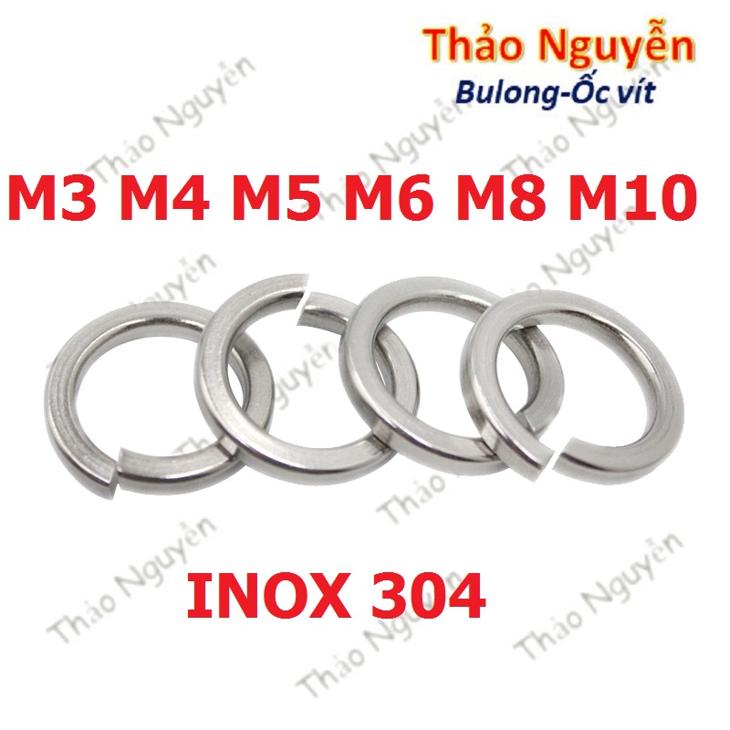 10 con long đền que , vòng đệm vênh inox 304 m3 m4 m5 m6 m8