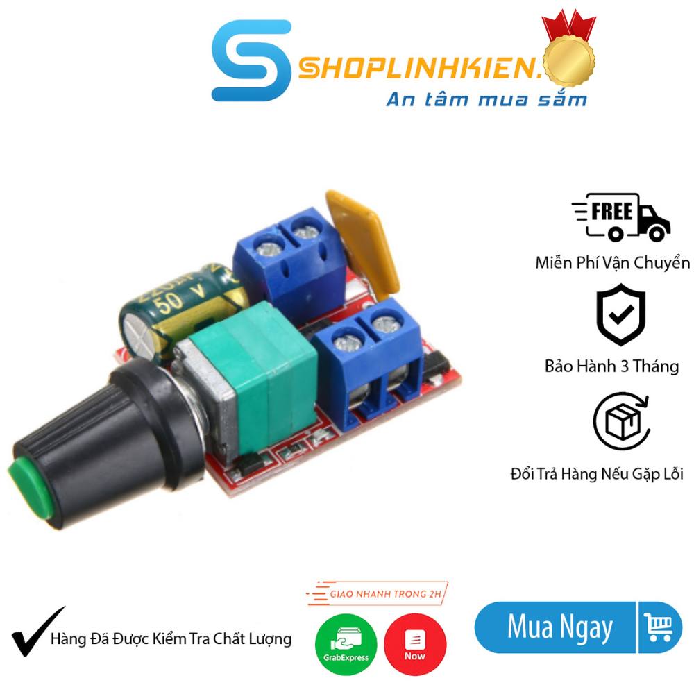 Mạch Điều Tốc 3A 5A 3-28V Điều Tốc Động Cơ Mini DR5MN - ShopLinhKienM2M