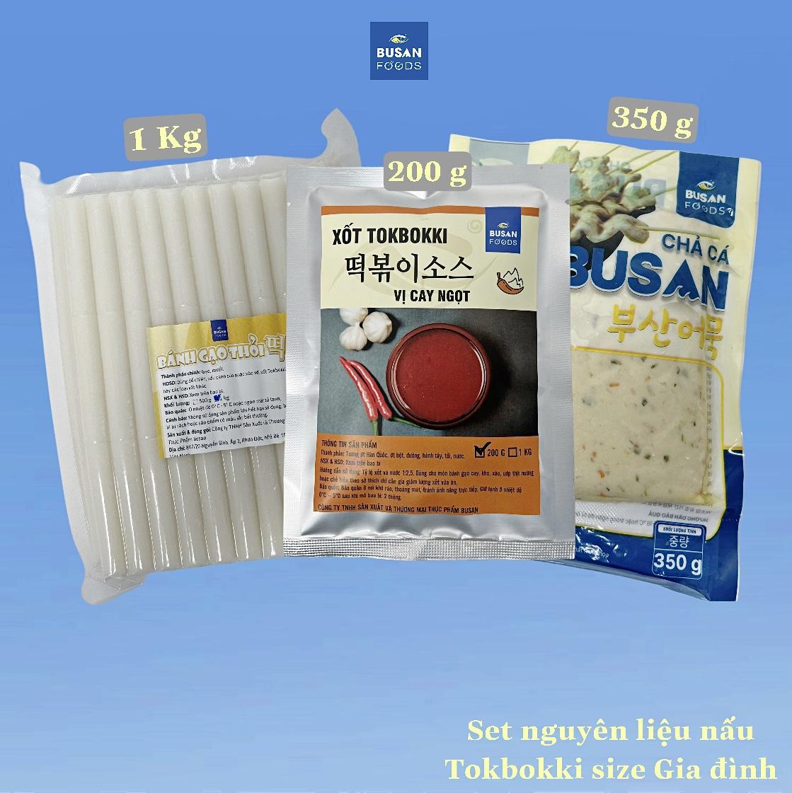 (KHÔNG GIAO M.BẮC) Bánh Gạo Tokpokki - Set Tokbokki Tự Nấu Tại Nhà 7-8 Người Ăn Gồm Bánh Gạo, Chả Cá Và Xốt Busan Foods