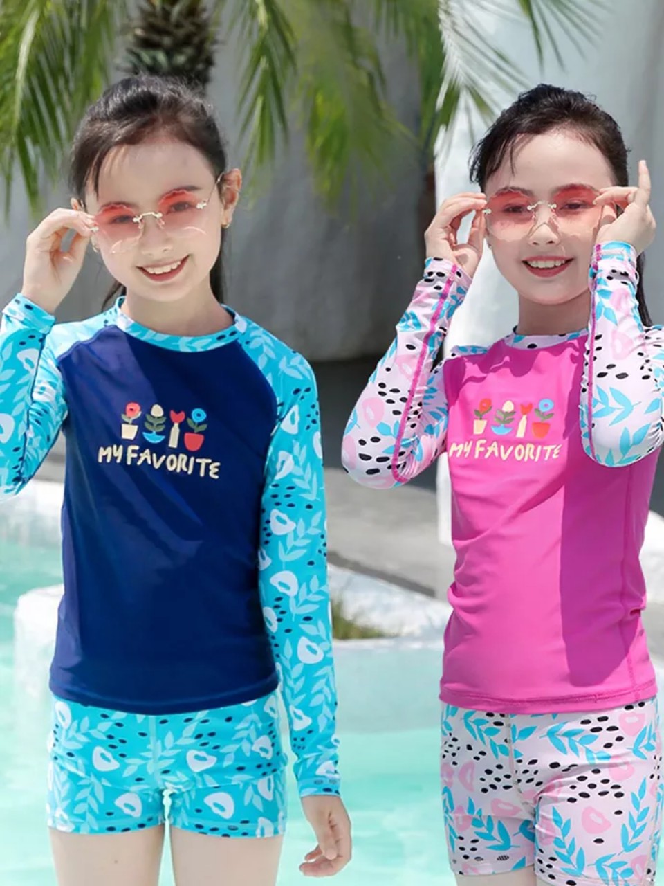 Đồ bơi bé gái kín đáo dài tay 25-50kg