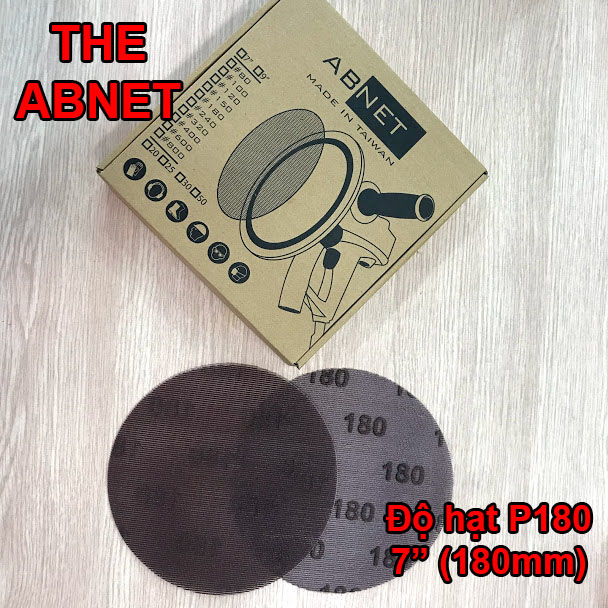 Nhám lưới xả bột bả trét tường, 7 inch (180mm), độ hạt P180 - 10 tờ/ hộp"