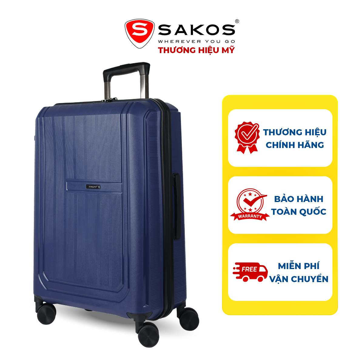 Vali du lịch nhựa cao cấp porta z26, size m ký gửi - nhựa pp siêu đàn hồi, vân nhám chống trầy, bánh xe đôi chống ồn, khóa tsa tiêu chuẩn an ninh hoa kỳ