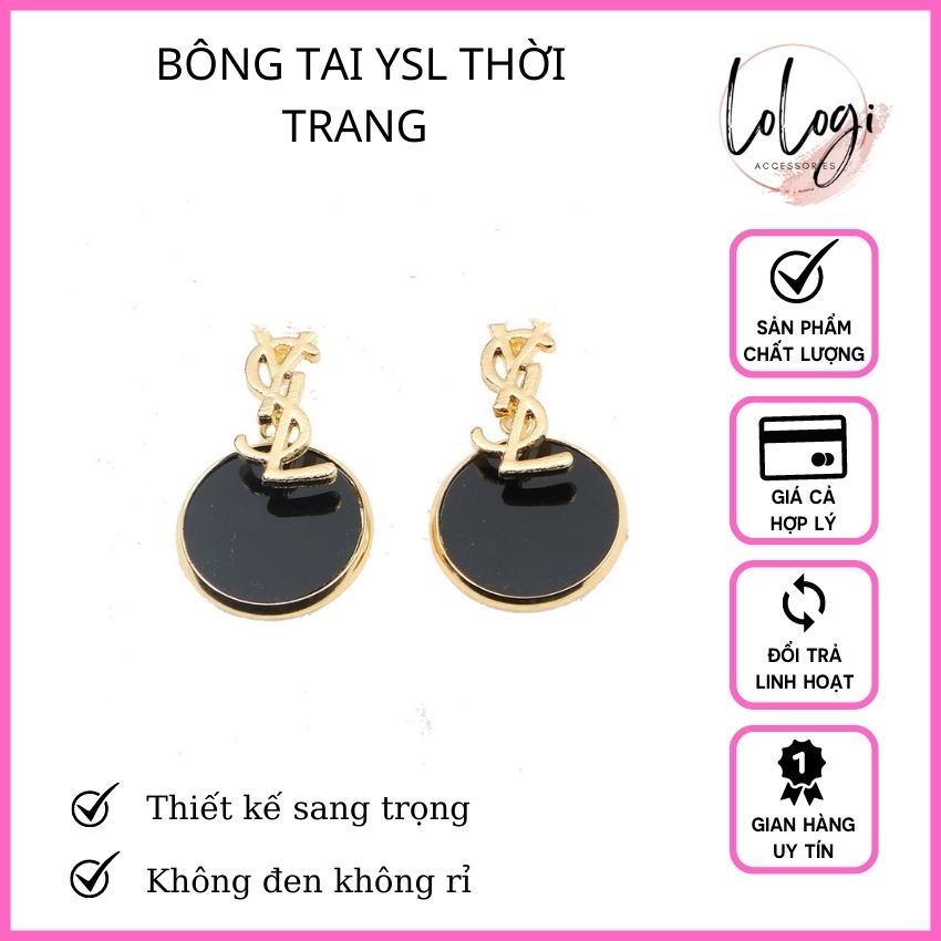 Bông tai khuyên tai nữ bạc 925 chữ ysl mẫu mới 2021 ht07
