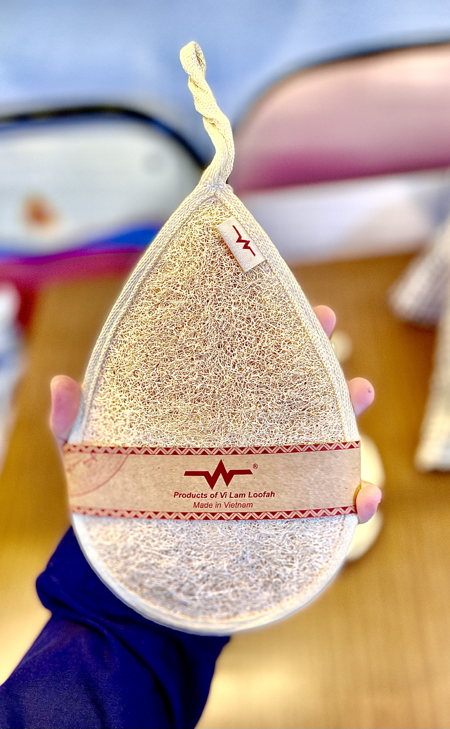 BÔNG TẮM XƠ MƯỚP GIỌT NƯỚC VI LÂM Tẩy tế bào chết - massage & tăng tuần hoàn máu (NATURAL LOOFAR BATH SPONGE)