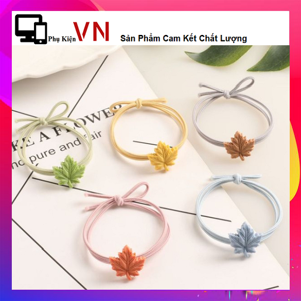 [HCM]⚡ Set 2 Dây Cột Tóc Thiết Kế Chiếc Lá Dễ Thương Cho Bé Gái   - Combo 2 Dây Dây Buộc Tóc Hàn Quốc Đính Hình Chiếc Lá Cute Style Hàn Quốc Hot Trend ⚡