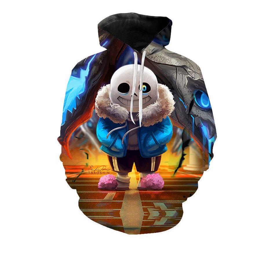 Áo Hoodie trẻ em in hình Game Undertale Sans 3D dễ thương cho bé trai