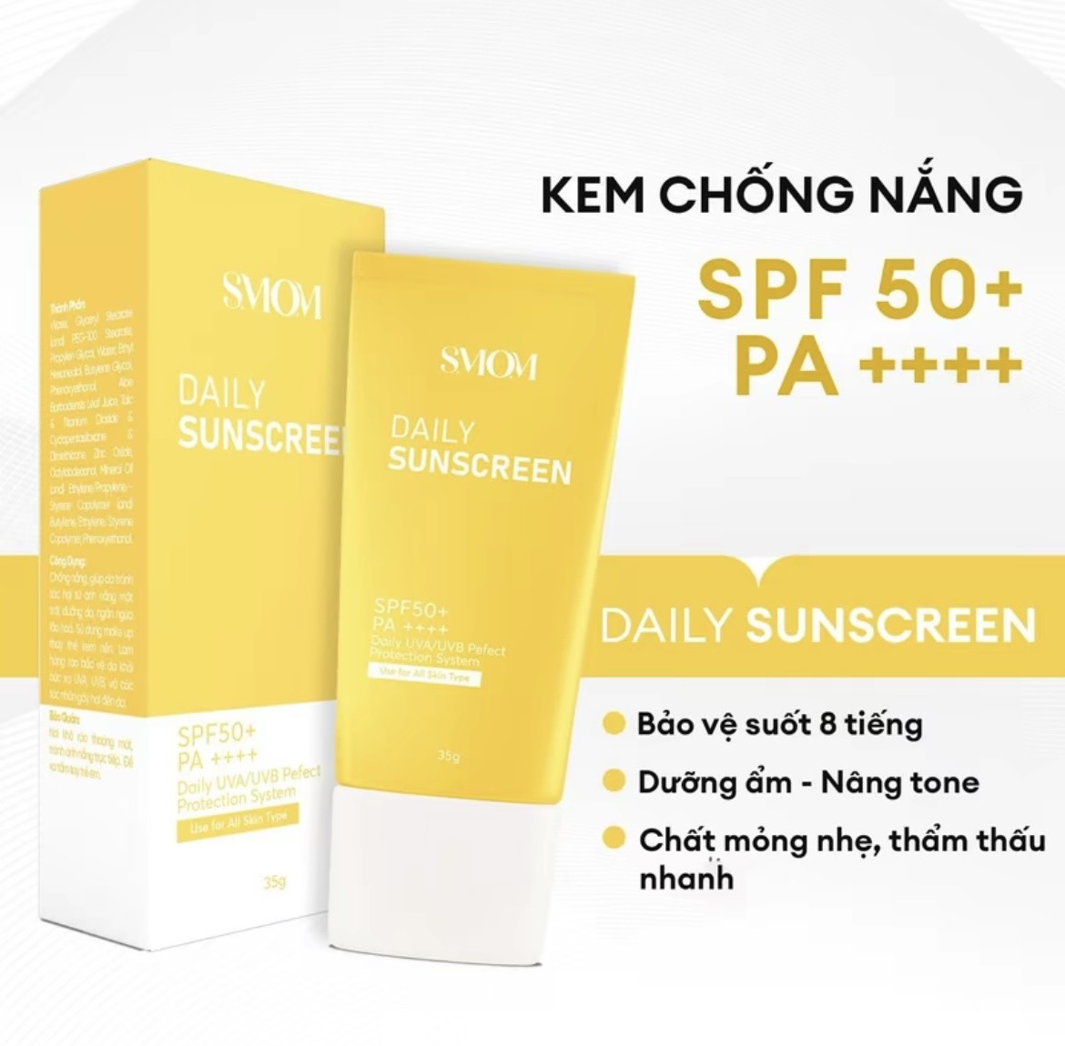 Kem Chống Nắng Smom Nâng Tone Dưỡng Da Cấp Ẩm Chống Nắng Tốt An Toàn Cho Mọi Loại Da Mẹ Bầu Và Mẹ Sau Sinh
