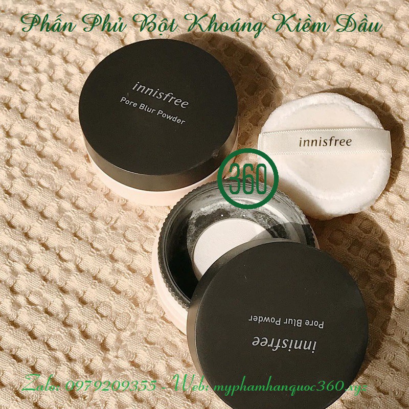 Phấn phủ bột khoáng kiềm dầu Innisfree Pore Blur Powder 11g, cam kết hàng đúng mô tả, chất lượng đảm bảo