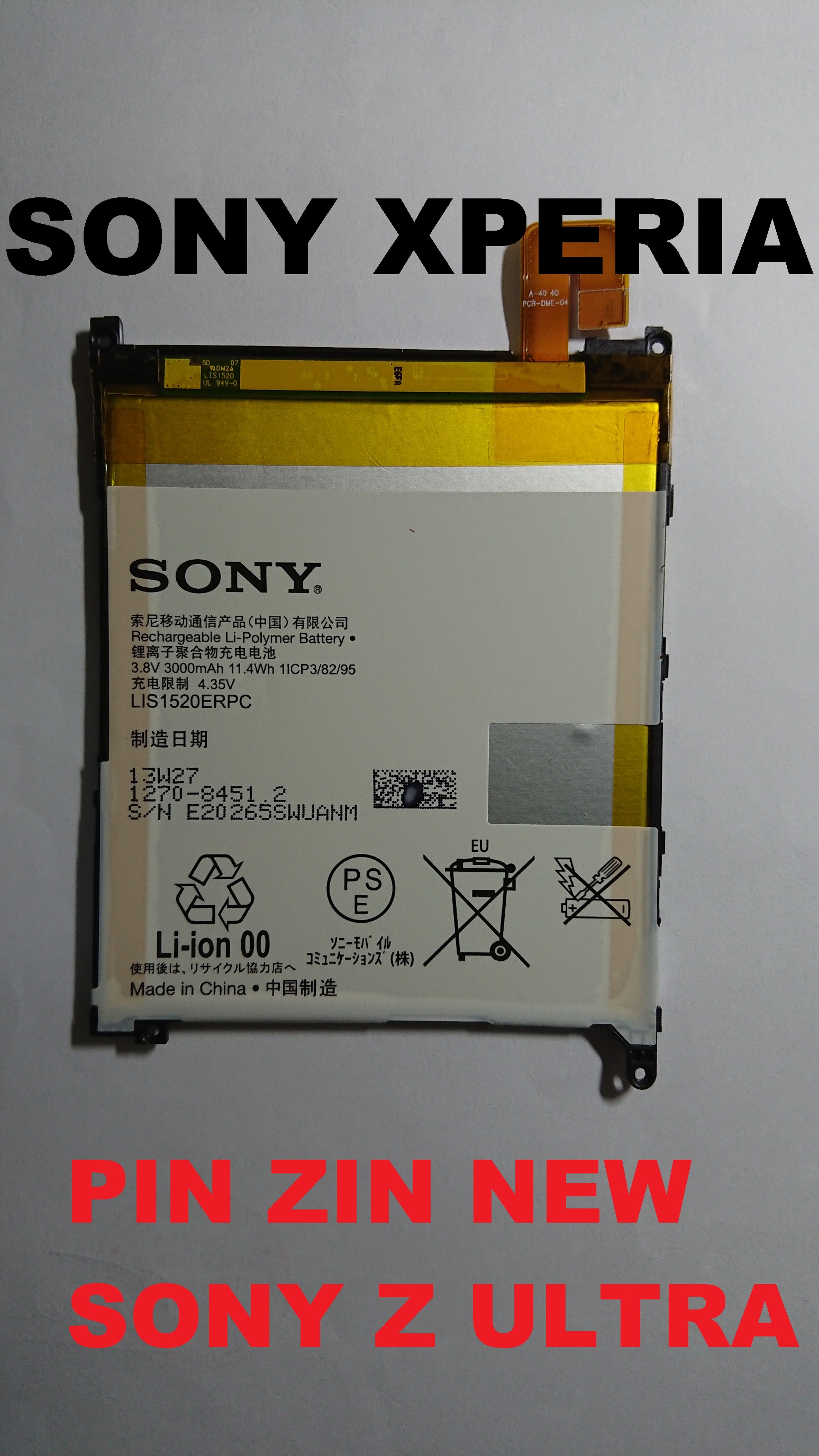 [HCM]PIN ZIN NEW CHÍNH HÃNG SONY Z ULTRA-C6802