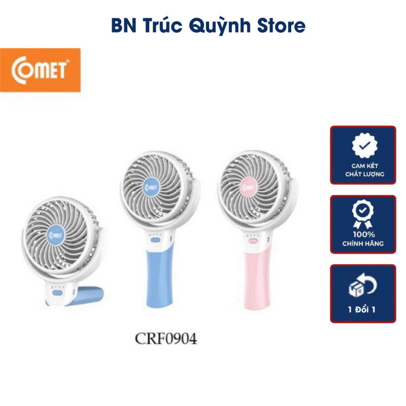 Quạt Sạc Cầm Tay Mini Comet CRF0904 3W Dung Lượng Pin 1200mAh 3 Tốc Độ Gió Thiết Kế Nhỏ Gọn Đẹp Mắt Có Thể Mang Theo Mọi Lúc Mọi Nơi- Bảo Hành 3 Tháng, Màu Hồng/Xanh🎉BN Trúc Quỳnh Store