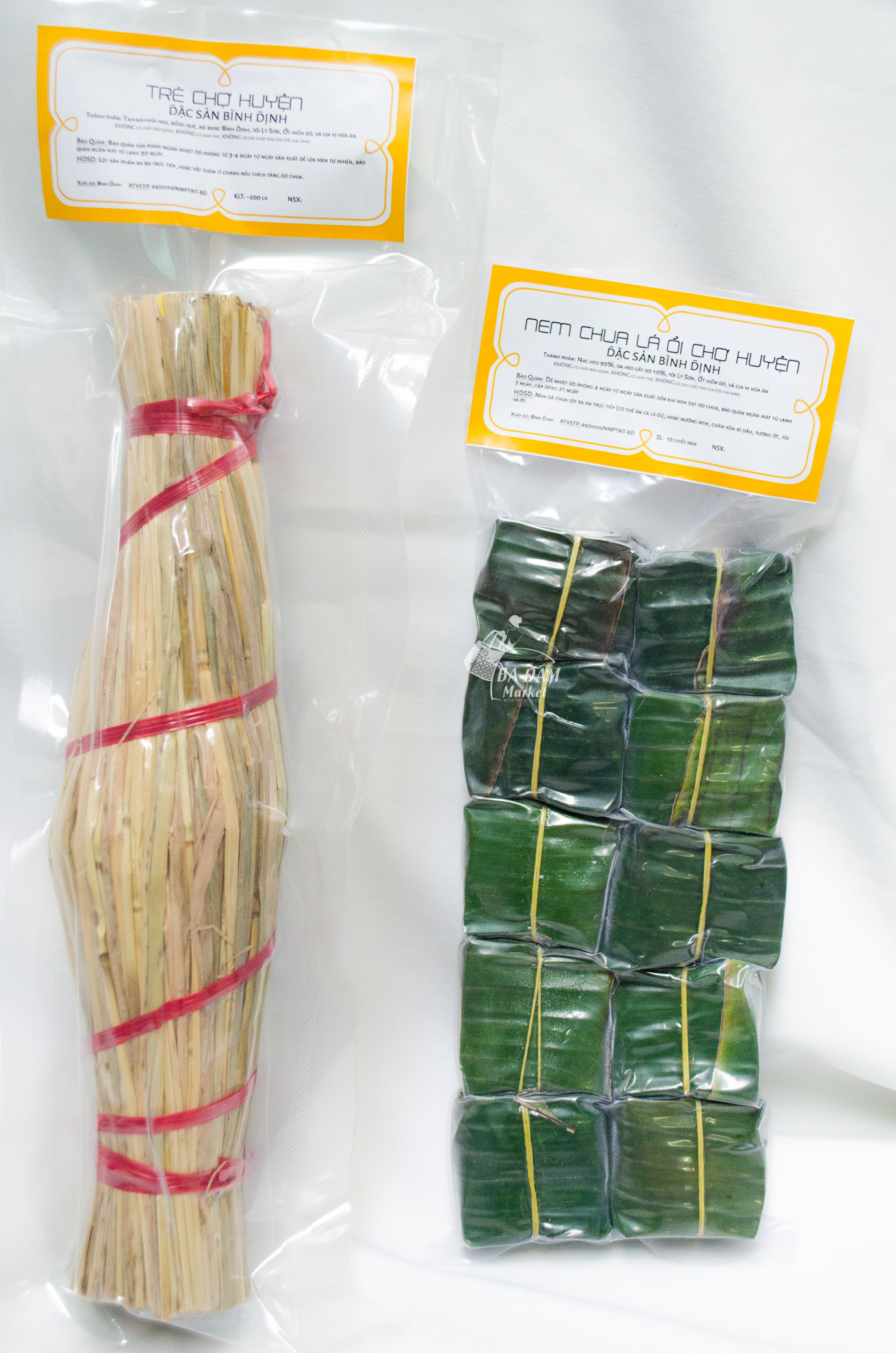 Combo chế biến món tré trộn 2 cây tré rơm + 5 cái nem chua lá ổi đặc sản chợ huyện bình định