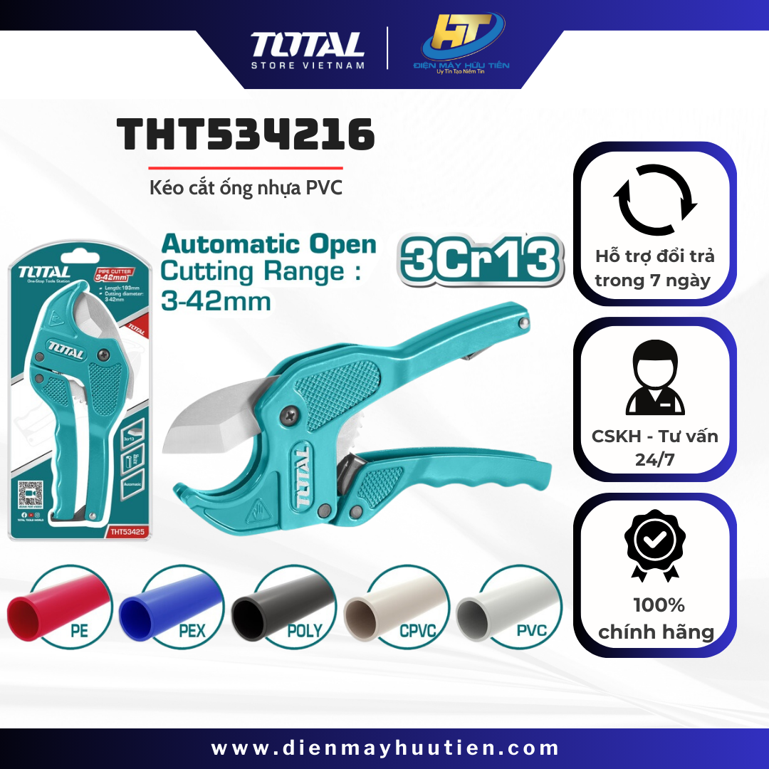 Kéo cắt ống nhựa PVC Total THT534216