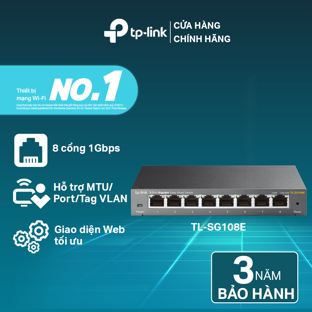 Bộ chia tín hiệu thông minh dễ dàng tp-link tl-sg108e 8 cổng gigabit