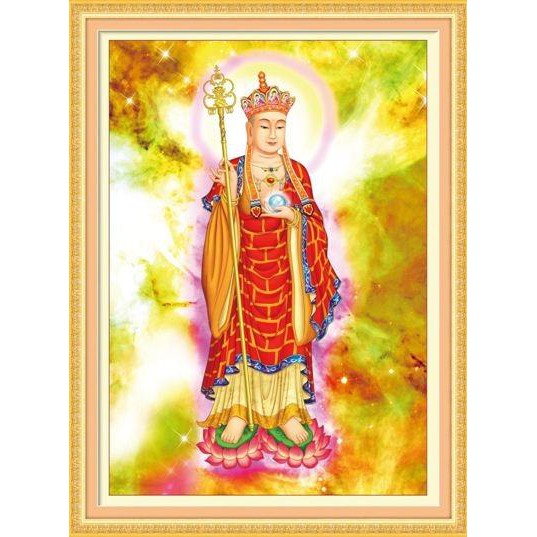 Tranh đính đá Phật địa tạng đứng kích thước 45*60cm