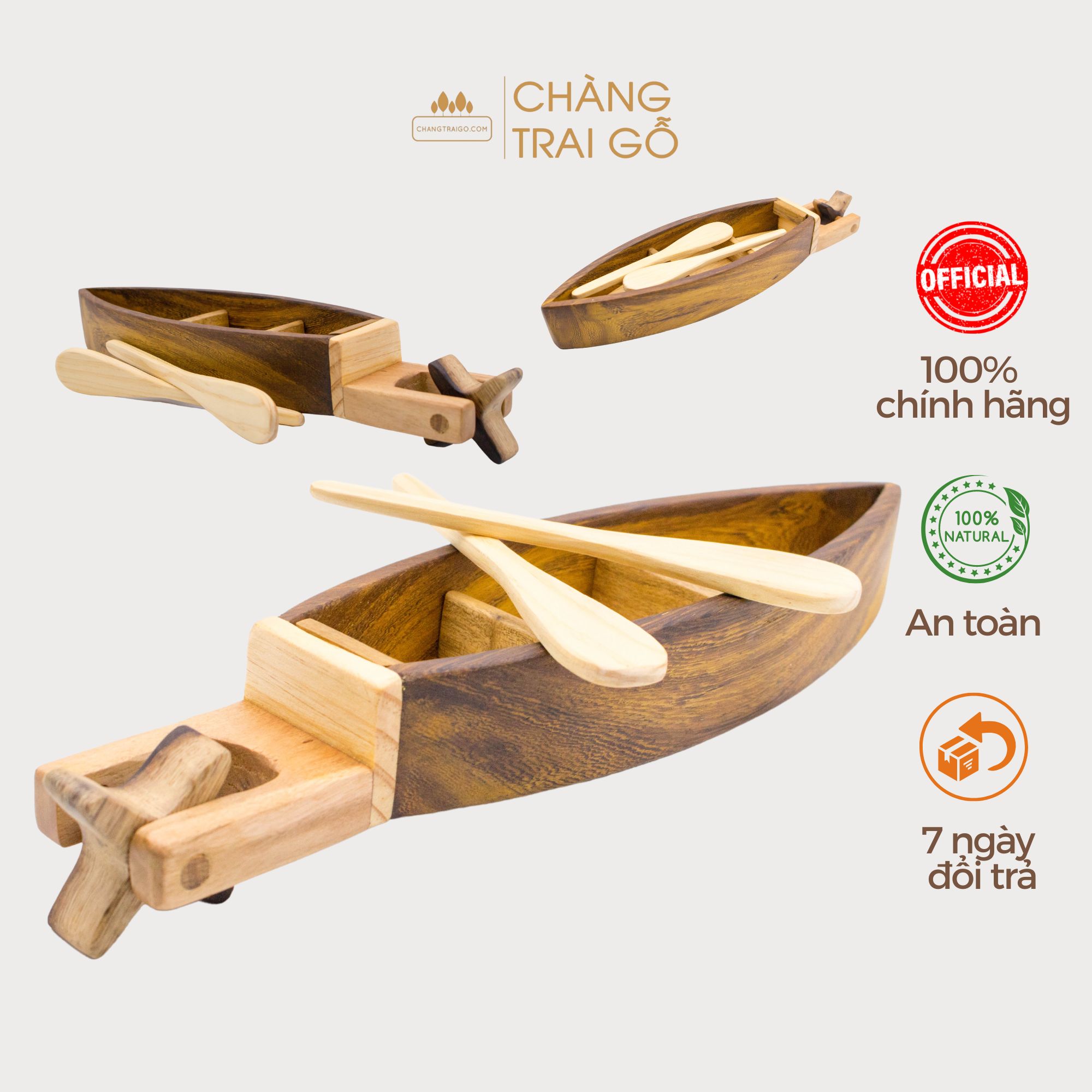 Thuyền gỗ - đồ chơi gỗ chàng trai gỗ