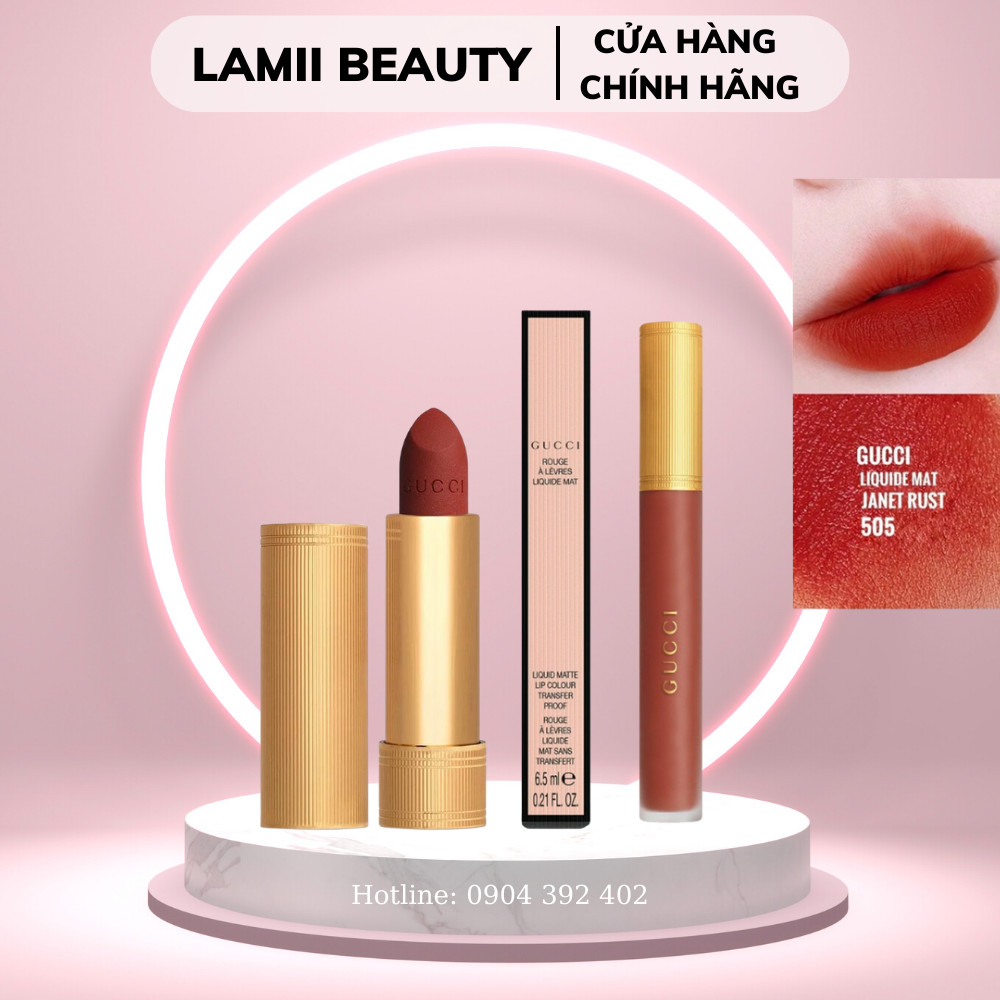 Son kem / son thỏi gucci rouge liquied mat 505 janet rust - lamii beauty