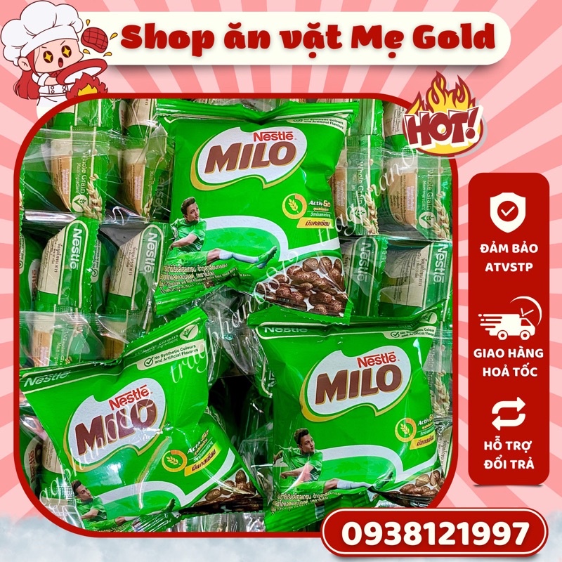 Bim bim Milo, snack ngũ cốc viên cacao Milo Nestle Thái Lan gói 15g