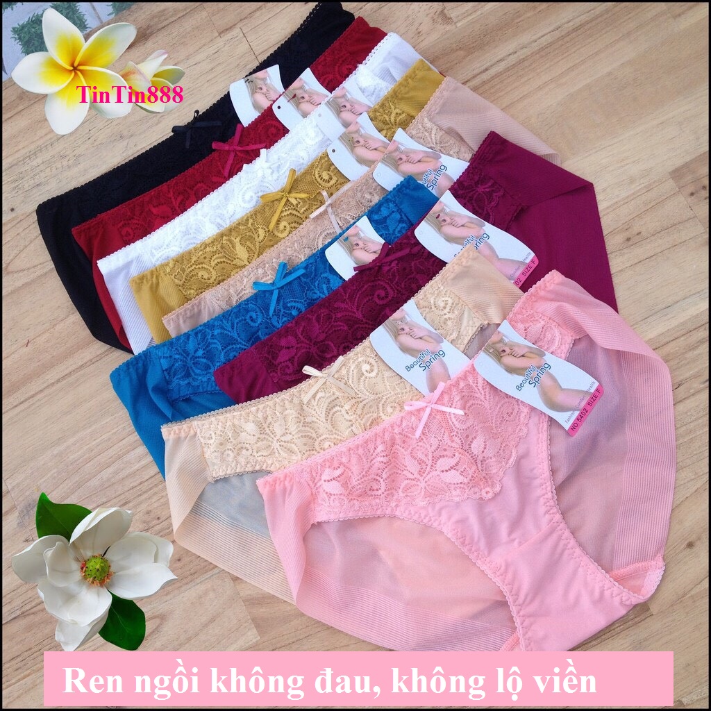 Quần lót nữ su kháng khuẩn ❤️ Bộ 10 Quần chíp nữ quyết rũ xexy ❤️ Quần lót của nữ phối ren mềm không đường may không lộ viền sexy quyến rũ 5402 - quan lot nu - quan chip sịp xì - TinTin888