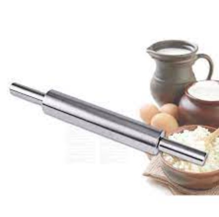 Cán bột inox dài 45cm, phần trục xoay lăn bột dài 25cm