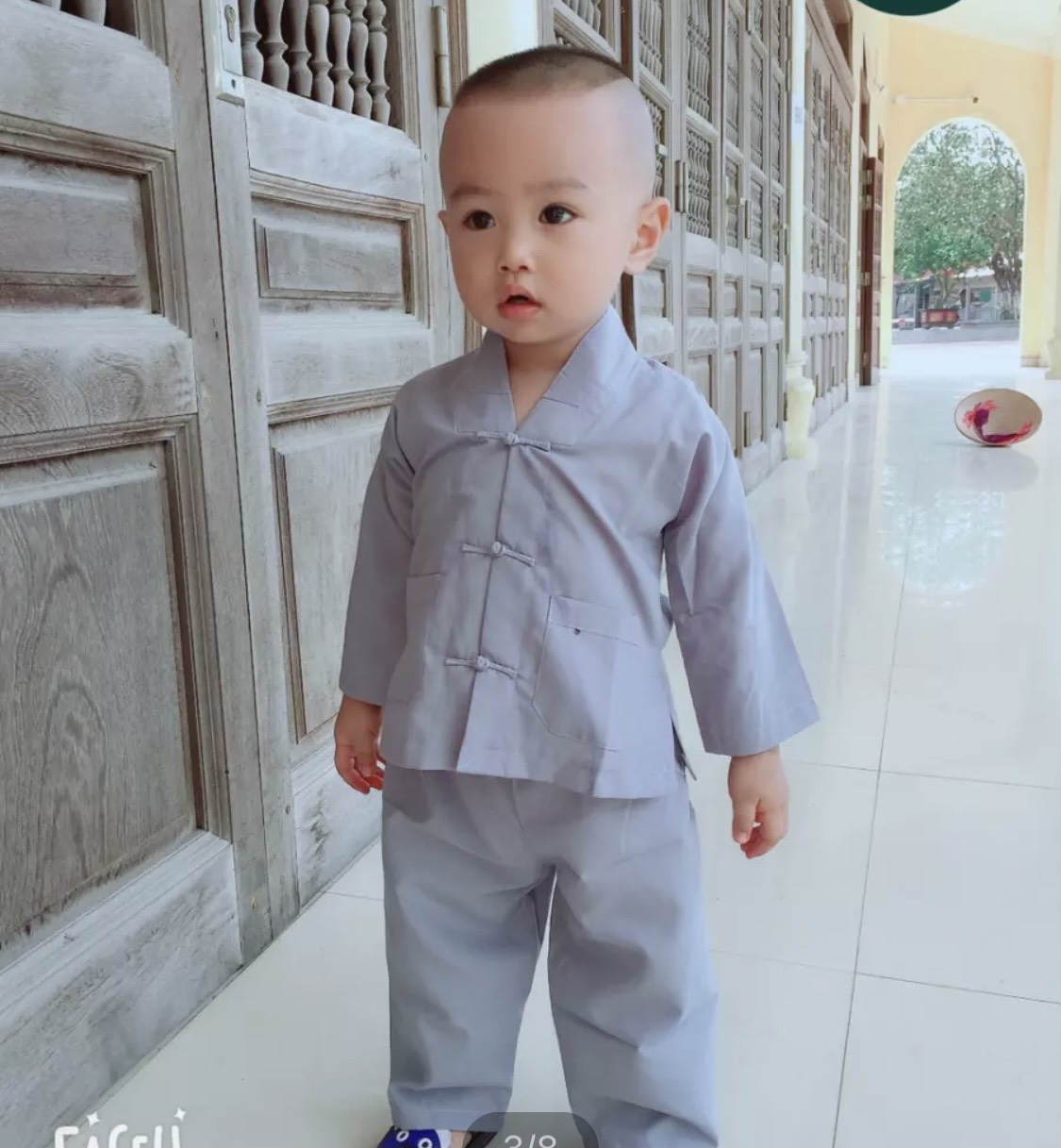 mẫu đồ lam cho bé đi chùa#mẫu la hán bé chất liệu vải kt nhật mát thấm mồ hôi cho bé cảm giác thoải mãi