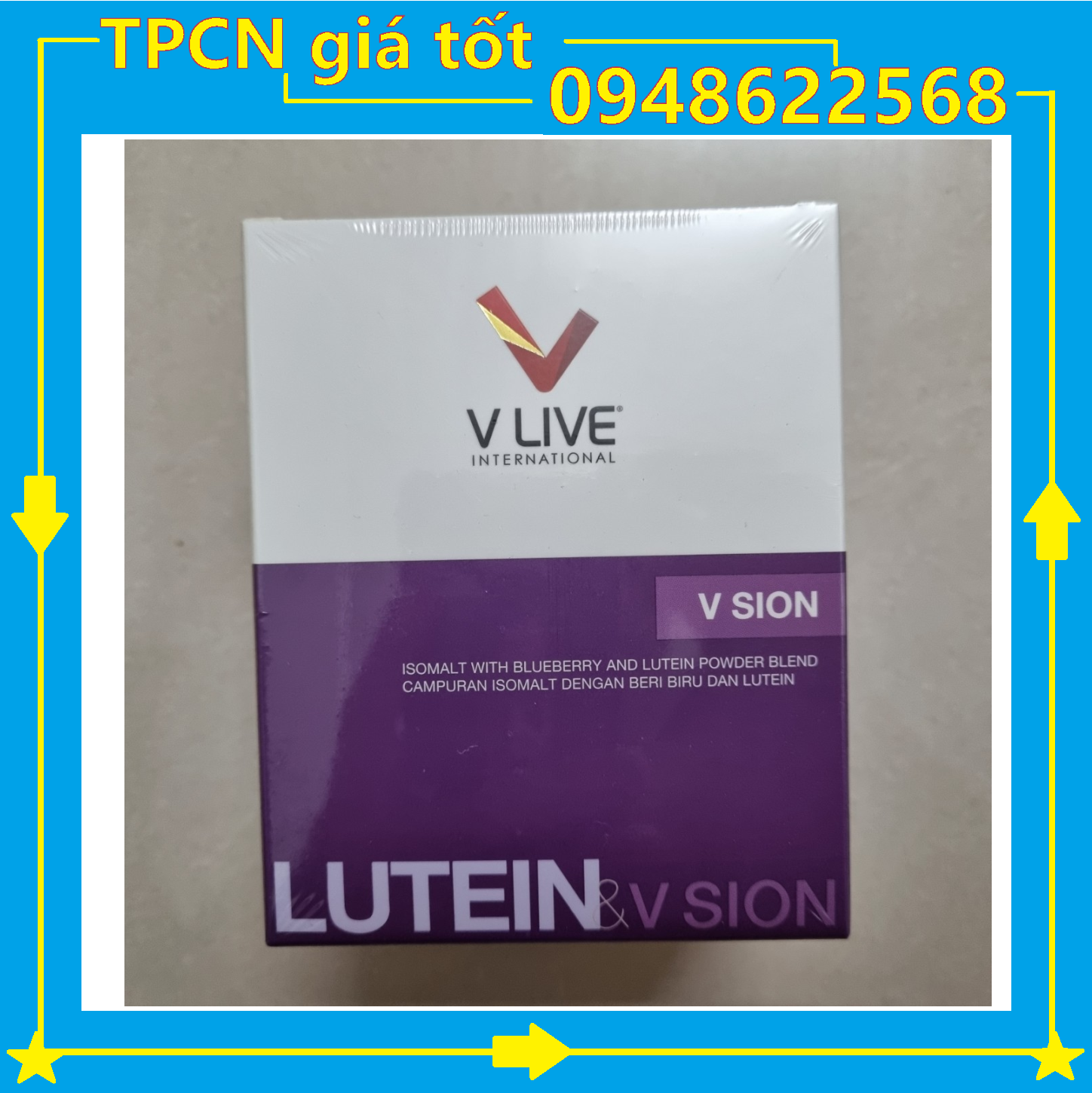 Vsion Lutein Vlive international giúp tăng cường thị lực giảm mỏi mắt