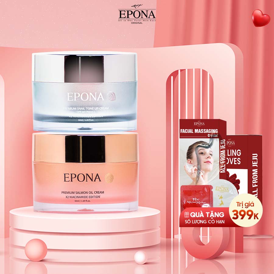 Combo Kem Nâng Tone, Dưỡng Trắng Phục Hôi Da Epona 50ml