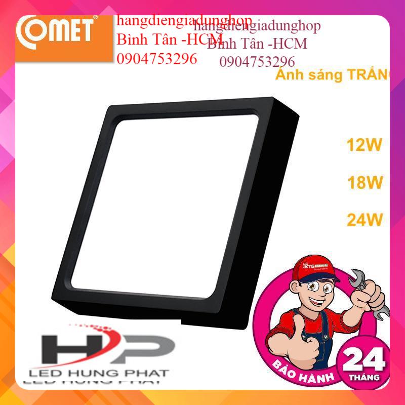 Đèn led ốp trần vuông,tròn lắp nổi, viền đen, comet ced121t,ced221t công suấtbảo hành 12 tháng.
