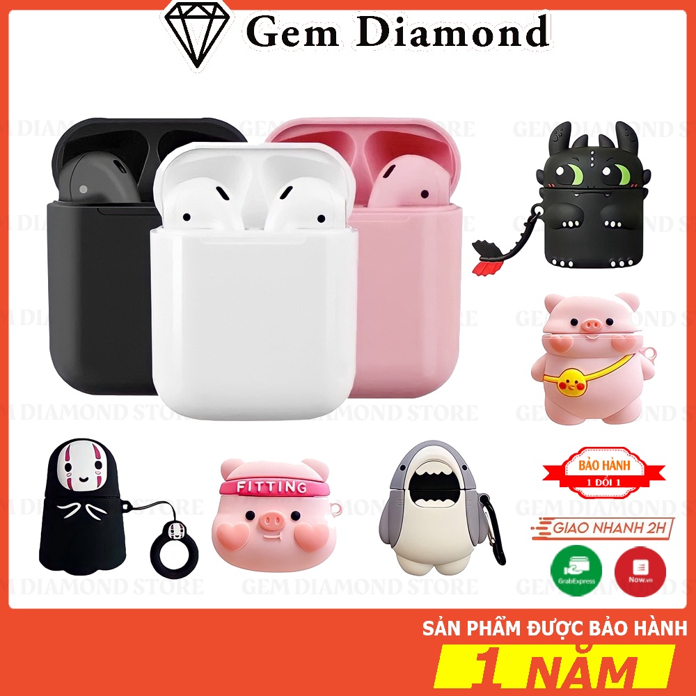 Tai nghe bluetooth không dây Inpods i12 TWS cảm ứng, Vỏ bảo vệ Bao đựng Case Airpod 1/2
