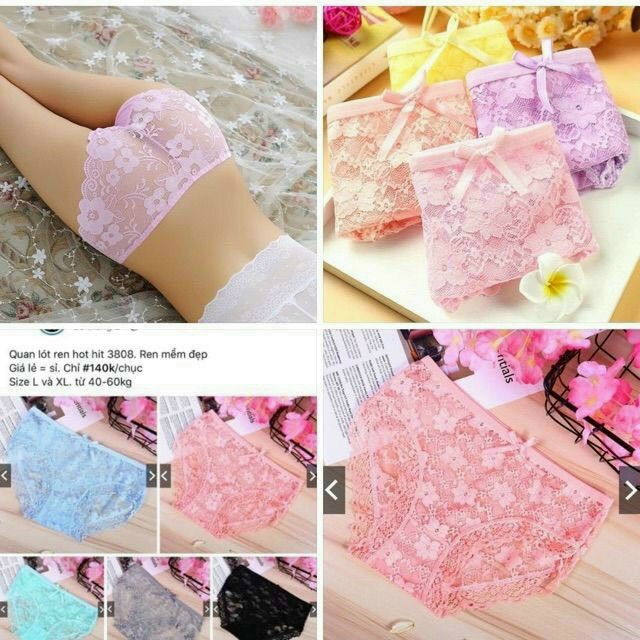 [HCM][CỰC HOT HIT ] COMBO 10 Quần Lót Nữ Vải Ren Cao Cấp Thoáng Mát Mềm Mịn (Nhiều màu)