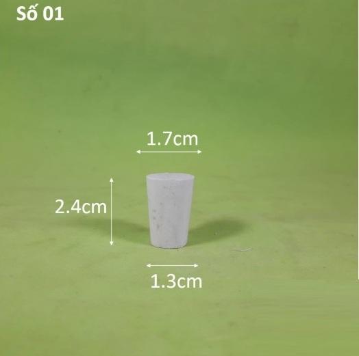 Nút Cao Su Số 1 Nắp Bình,Đáy Lớn 17mm, Đáy Bé 13mm, Cao 24mm