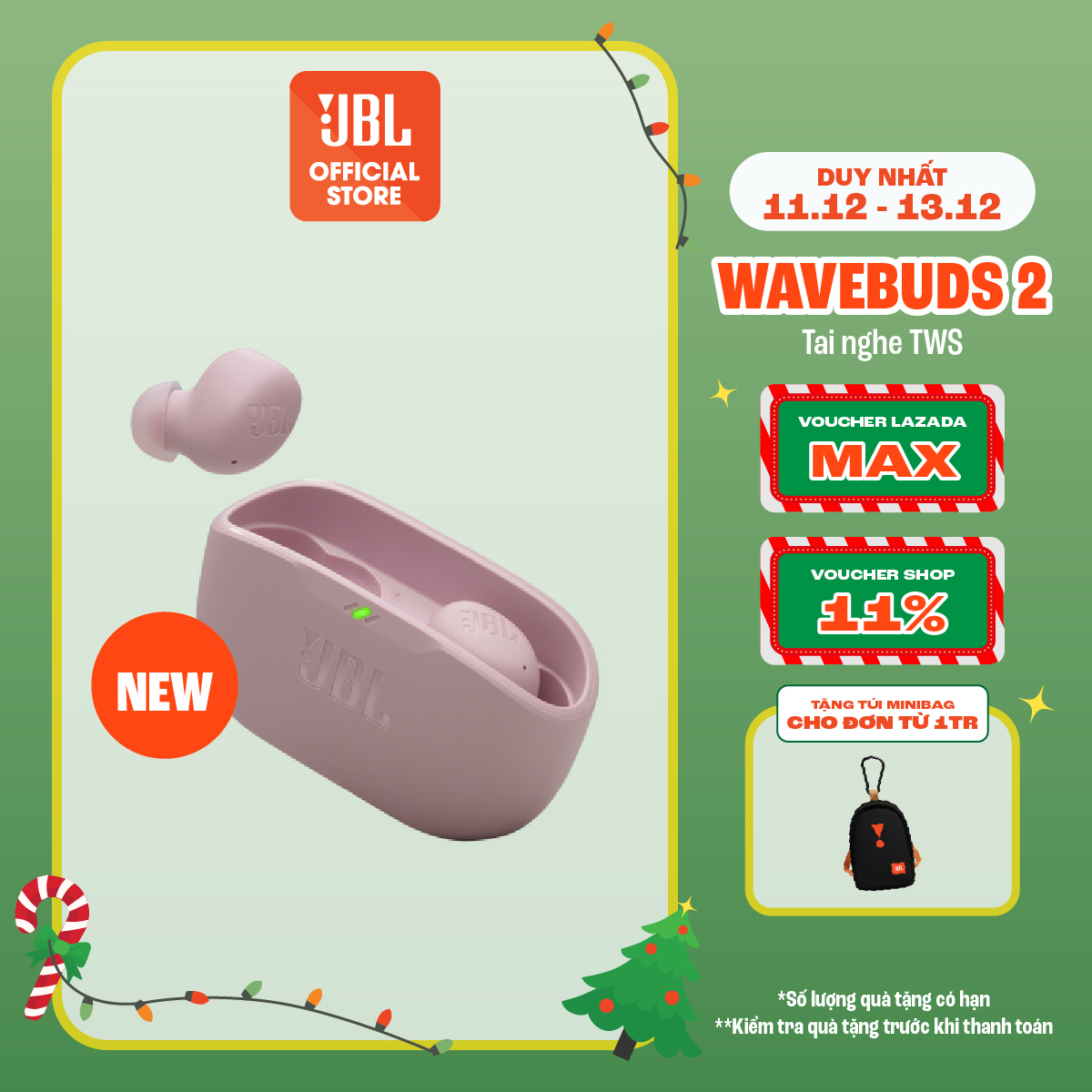  Tai Nghe Bluetooth JBL Wave Buds 2 - Hàng Chính Hãng 